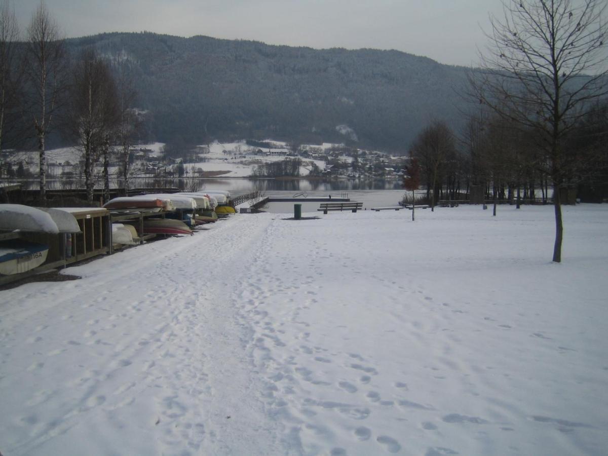 בודנסדורף Kaernten Ossiacher See Apartment Zwei Zimmer Ferienwohnung Direkter Seezugang Strand Beheizte Schwimmhalle מראה חיצוני תמונה